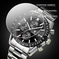 Pack of 2 Fashion Mens Stainless Steel Watches Wristwatch Calendar Luminous Clock Men Business Casual Watch