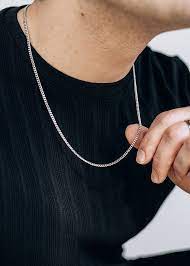 2mm Sterling Silver Flat Neck Chain for Boys Men Necklace for Boys Men