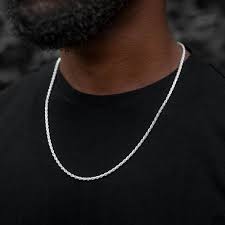 2mm Sterling Silver Flat Neck Chain for Boys Men Necklace for Boys Men