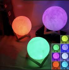 USB Moon lamp 7 color changing led lights Himalayan pink salt lamp